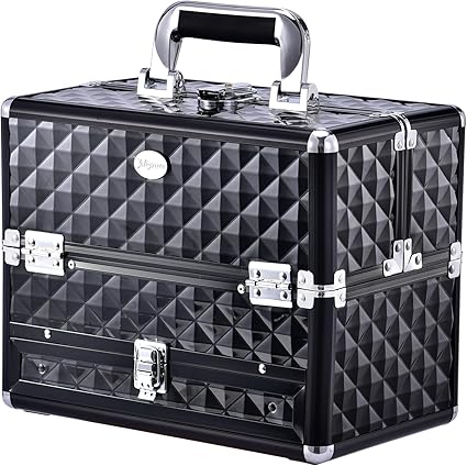 Estuche de Maquillaje Grande con Cajón y Cerradura